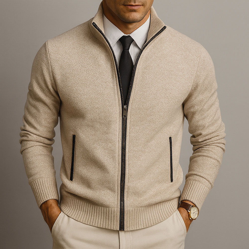 Lucian I Merino Wool Zip Cardigan